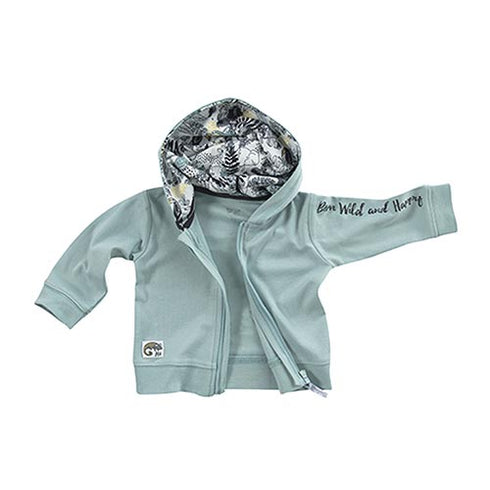 Bambujacka med blixtlås och luva