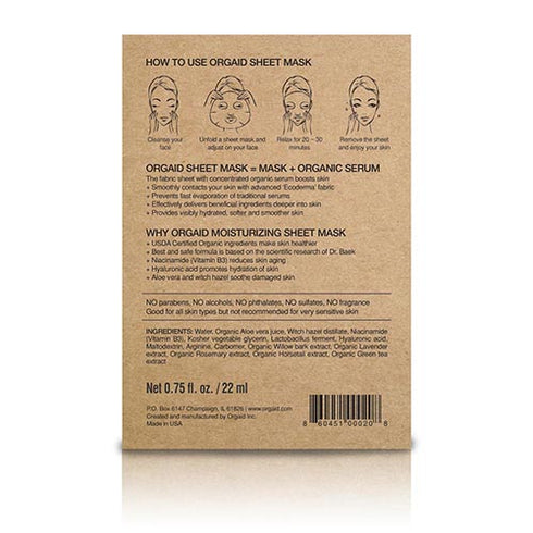Orgaid - Singelark Sheet mask / Arkmask, Anti-age & Återfuktande