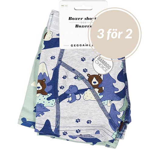 2-pack Kalsonger Bambu, Grå/Grön Skog