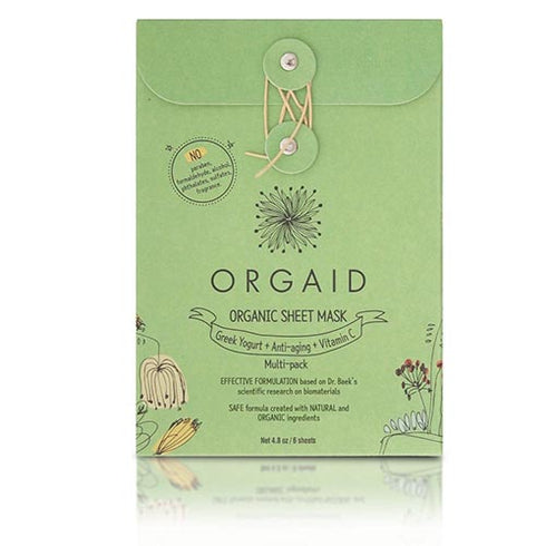 Orgaid - 6 st. Sheet masks / Arkmasker (2 ark av varje sort)