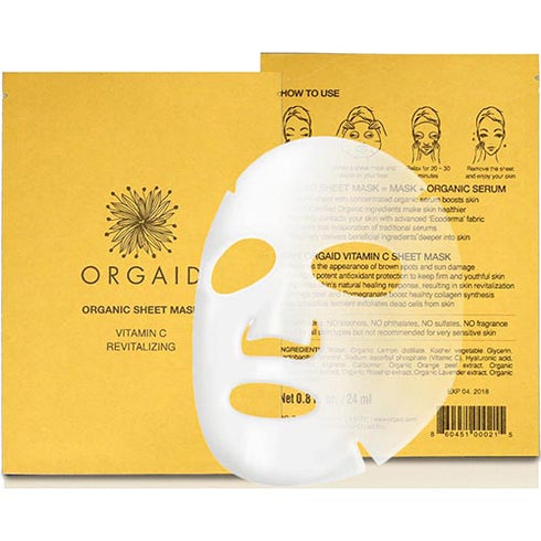 Orgaid - 4 st. Sheet mask / Arkmasker, Vitamin-C & Revitaliserande