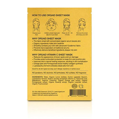 Orgaid - Singel Sheet mask / Arkmask, Vitamin-C & Revitaliserande