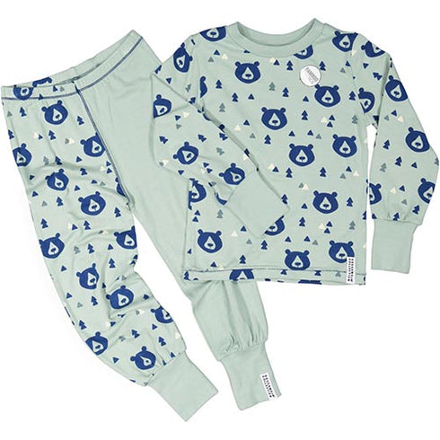 Tvådelad Pyjamas Bambu, Grön/Björn