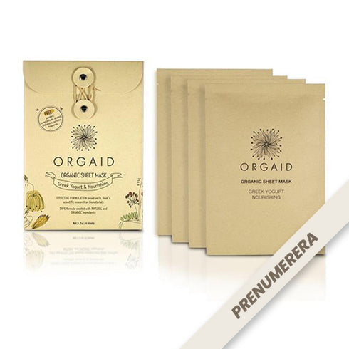 Orgaid - 4 st. Sheet masks / Arkmasker, Grekisk Yoghurt & Näringsrik