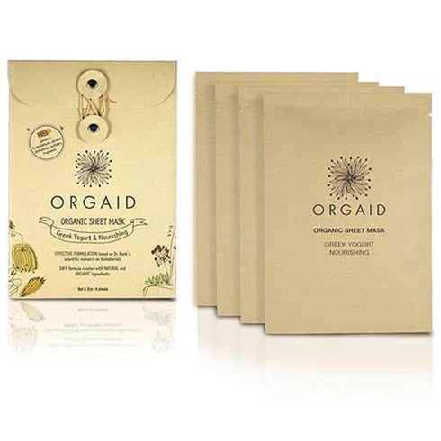 Orgaid - 4 st. Sheet masks / Arkmasker, Grekisk Yoghurt & Näringsrik