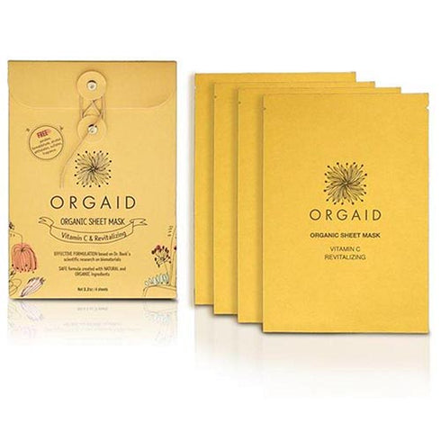 Orgaid - 4 st. Sheet mask / Arkmasker, Vitamin-C & Revitaliserande