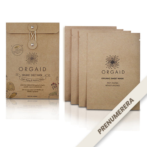 Orgaid - 4 st. Sheet masks / Arkmasker, Anti-age & Återfuktande